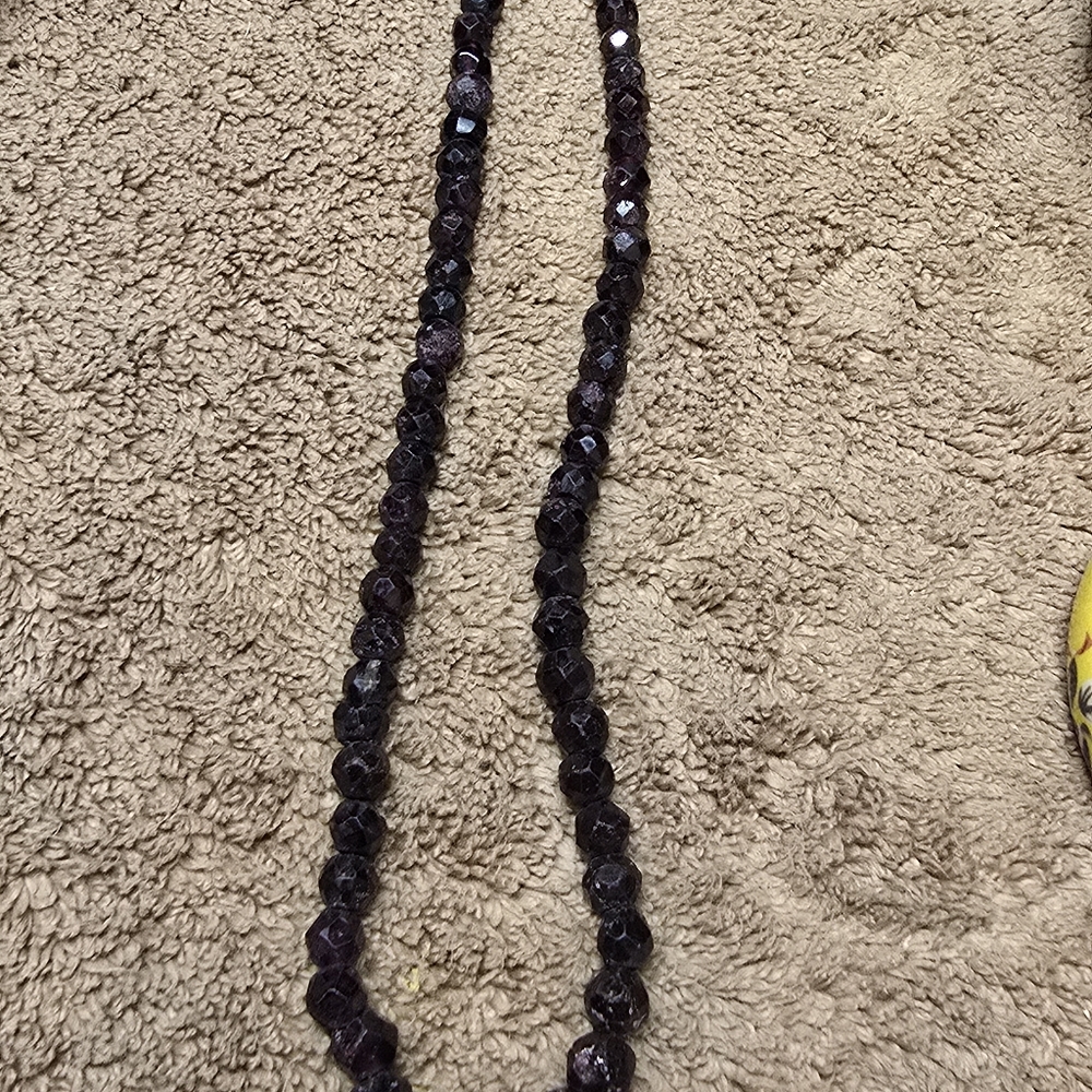 Deep Red hand strung, natural garnet beaded necklace